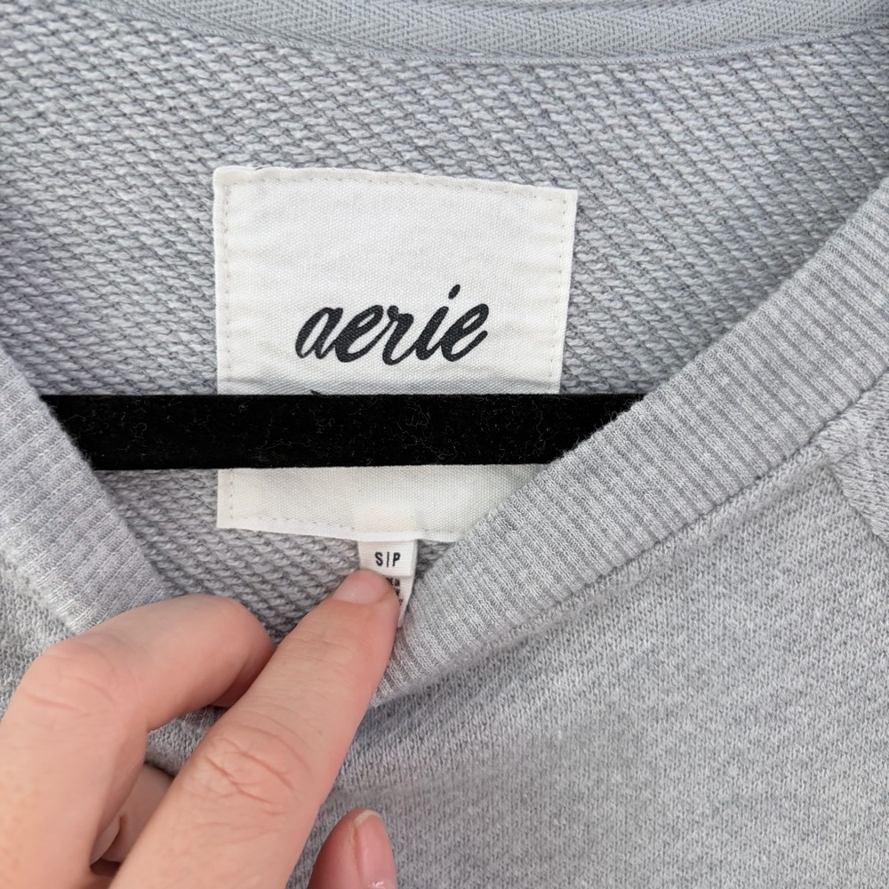Aerie Light Gray Cozy Girl Sweatshirt - Picture 3 of 6